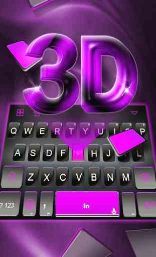 Classic 3d Purple Tema de teclado 2