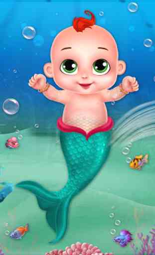 Pequeño Sirena Bebé Cuidado Oceano Mundo 2