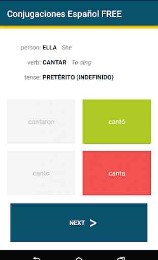 Spanish verb conjugations Español 2