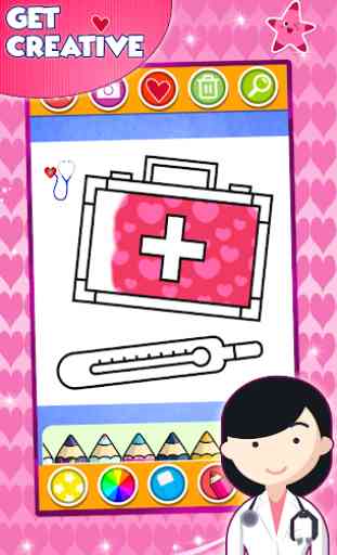 Toy Doctor Set para colorear y dibujar para niños. 2