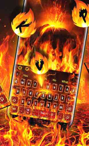 3D Flaming Fire Keyboard Theme 2