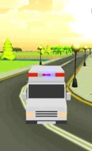 911 Blocky Ambulance Sim Game 2