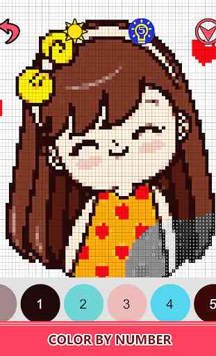 Anime Dolls Color by Number - Pixel Art Coloring 3