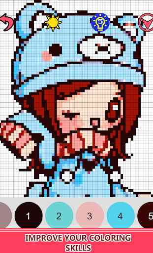 Anime Dolls Color by Number - Pixel Art Coloring 4