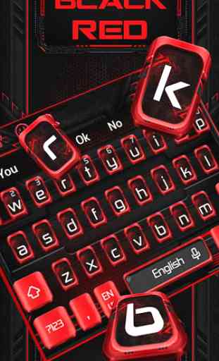 Black Red Keyboard Theme 3