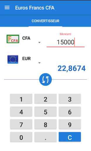 Convertidor de Francos CFA a Euros 3
