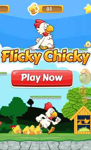 Flicky chicky: plataforma de Chicken Jumping 1
