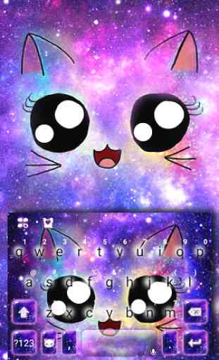 Galaxy Cute Smile Cat Tema de teclado 1