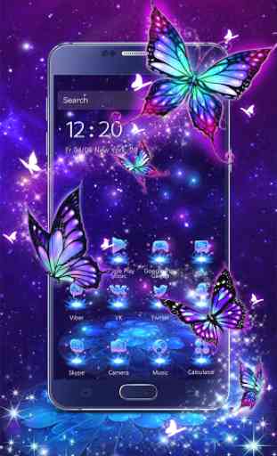 Mariposa púrpura 3D Tema 3