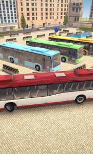 Moderno Autobús Conducción Clásico Estacionamiento 2