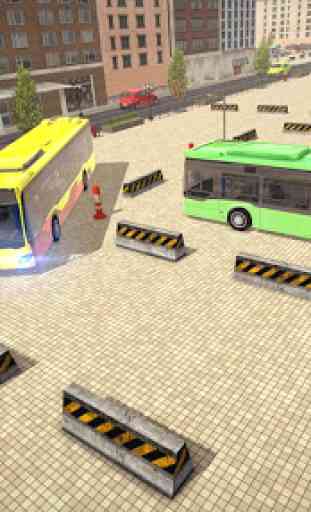 Moderno Autobús Conducción Clásico Estacionamiento 4