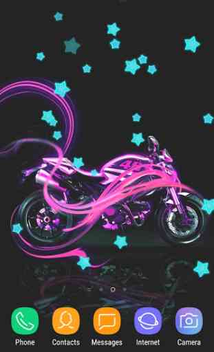 Neon Motocicleta Fondo Animado 1