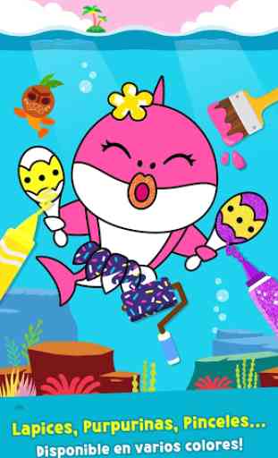 Pinkfong Tiburón Bebé para Colorear 3