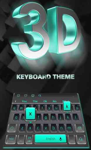 Tema de teclado negro 3D 2