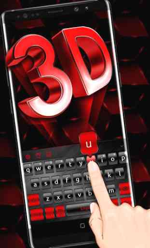 Tema del teclado rojo negro 3D 1