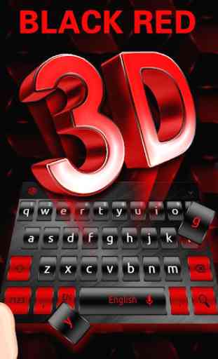 Tema del teclado rojo negro 3D 2