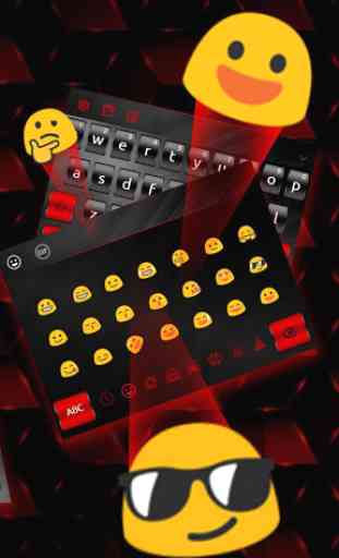 Tema del teclado rojo negro 3D 3