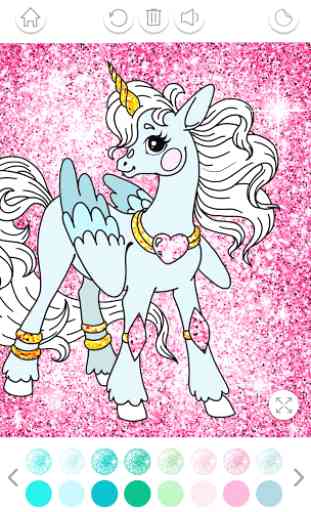 Unicornio Colorear Glitter - Unicorn Coloring Book 3