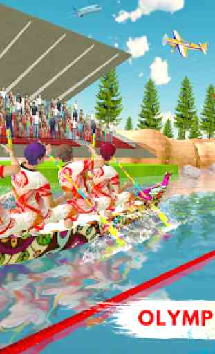 Barco olímpico de remo: simulador de carreras de 1
