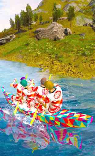 Barco olímpico de remo: simulador de carreras de 3