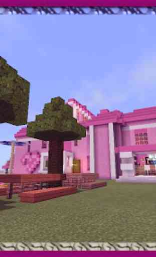 Pink Princess House Map for MCPE 1