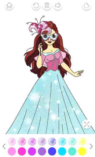 Princesas Colorear Glitter: Juegos de Niñas 3