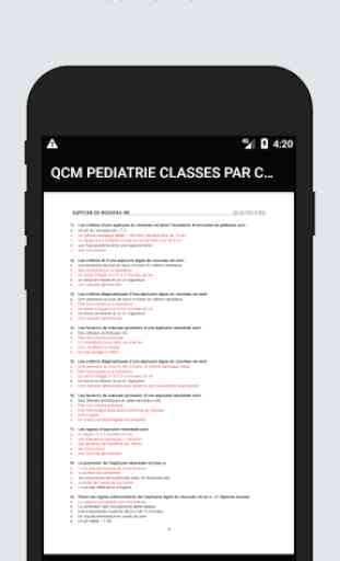 QCM Pédiatrie classés par cours 4
