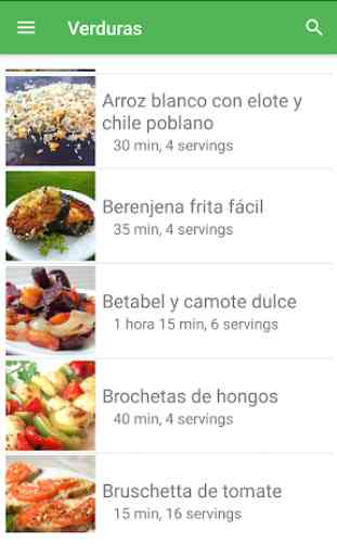 Recetas de verduras en español gratis sin internet 3
