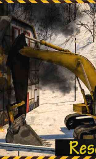 Snow excavator crane transform 3d: Robot Superhero 2