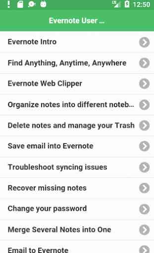 User Guide for Evernote 1