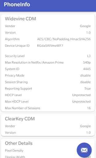 PhoneInfo: Basic, Widevine and ClearKey DRM Detail 2