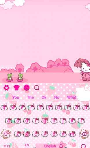 Pink Cute Kitty Bowknot Cartoon keyboard Theme 4