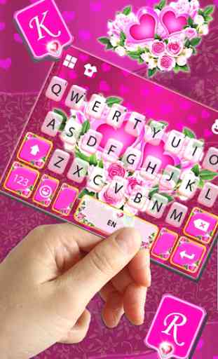 Pink Rose Flower Tema de teclado 2