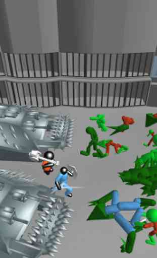 Stickman simulador de batalla: prisión zombie 3