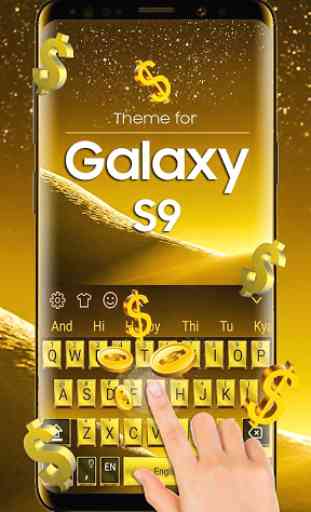 Teclado de oro para Galaxy S9 1