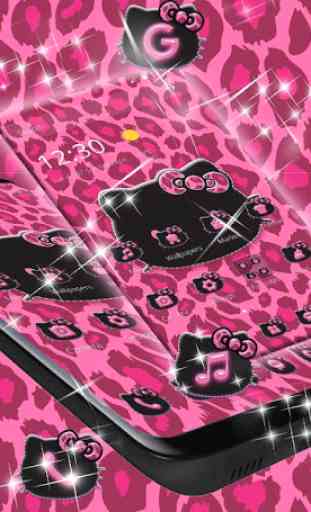 tema de leopardo lindo gatito rosa del gatito 2