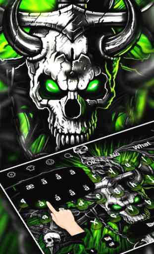 Verde metal gotico graffiti Skull tema 1