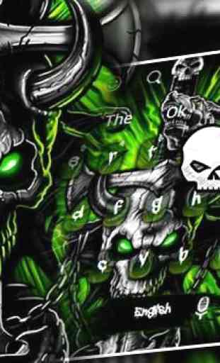 Verde metal gotico graffiti Skull tema 4