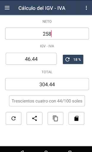 IGV Perú - Cálculo de IGV o Cálculo de IVA 3