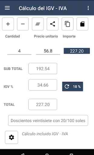 IGV Perú - Cálculo de IGV o Cálculo de IVA 4