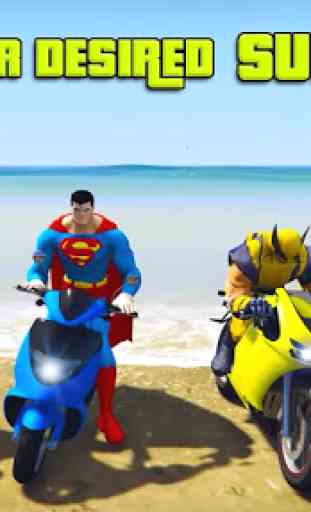 Superheroes Tricky Motorbike Stunt 3