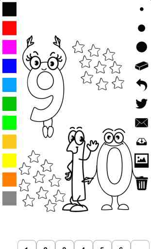 123 Libro para colorear para niños: aprender a dibujar los numeros 4