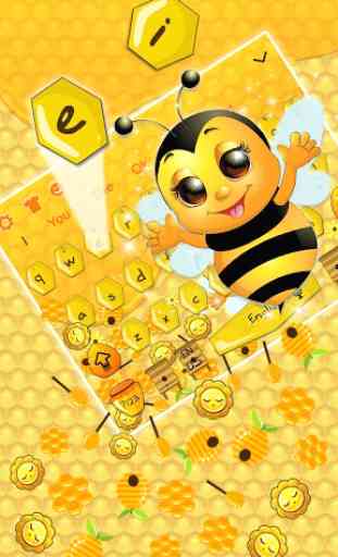 3D Cute Honey Bee Gravity Keyboard Theme 1