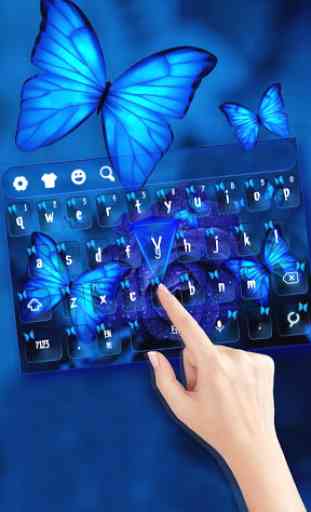 Blue Rose Butterfly Keyboard Theme 1