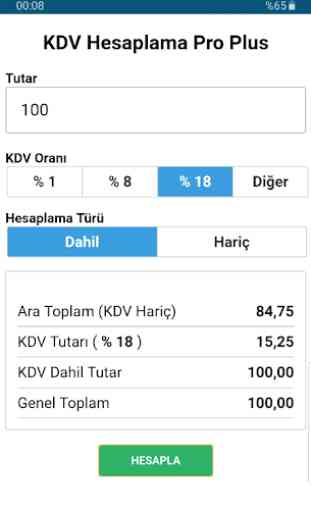 KDV Hesaplama Pro Plus+ 1