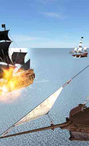 Proscrito del mar caribe barco pirata batalla 3D 2