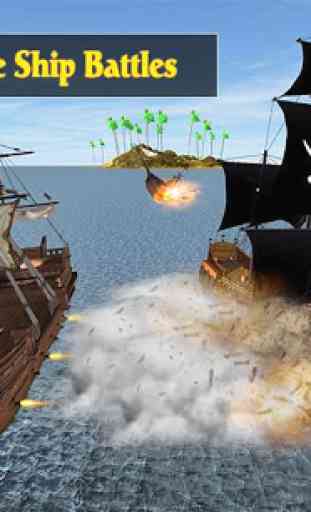 Proscrito del mar caribe barco pirata batalla 3D 3