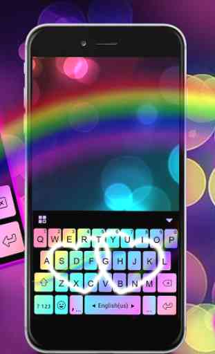 Rainbow Love Fonts Tema de teclado 2
