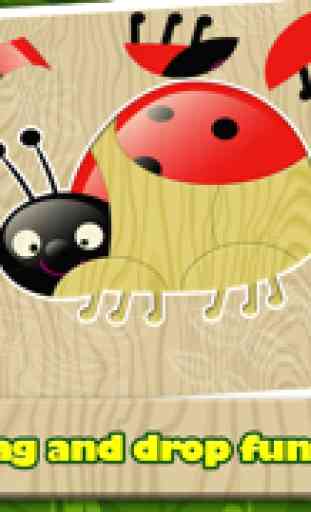 Rompecabezas Bugs - Rompecabezas de insectos para niños pequeños 2
