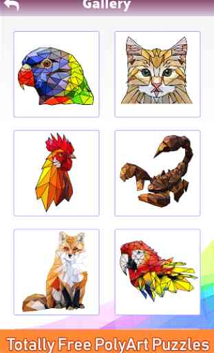Animals Poly Art:Color by Number, Sticker Coloring 1